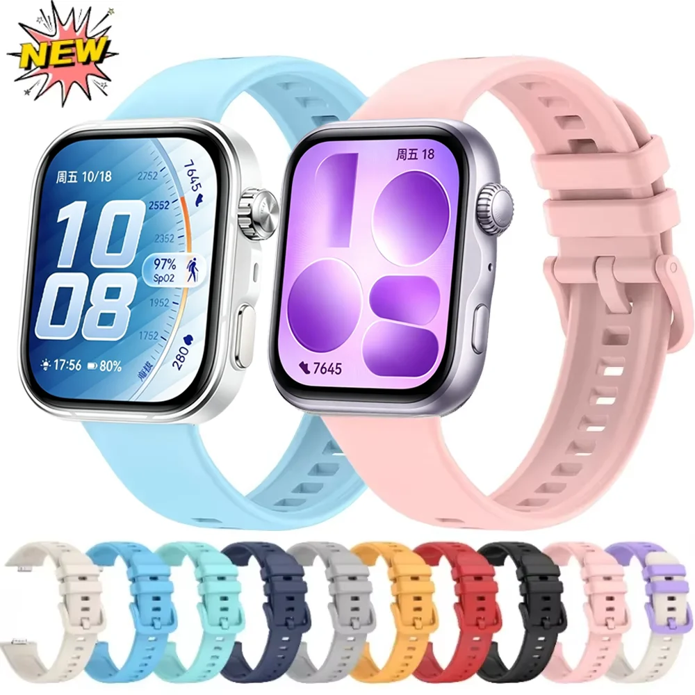 Offizielles Buntes Schnallen-Silikonarmband für Huawei Watch Fit 5 5 Pro Armband Huawei Watch Fit 4 4 Pro 3 Gürtel Zubehör