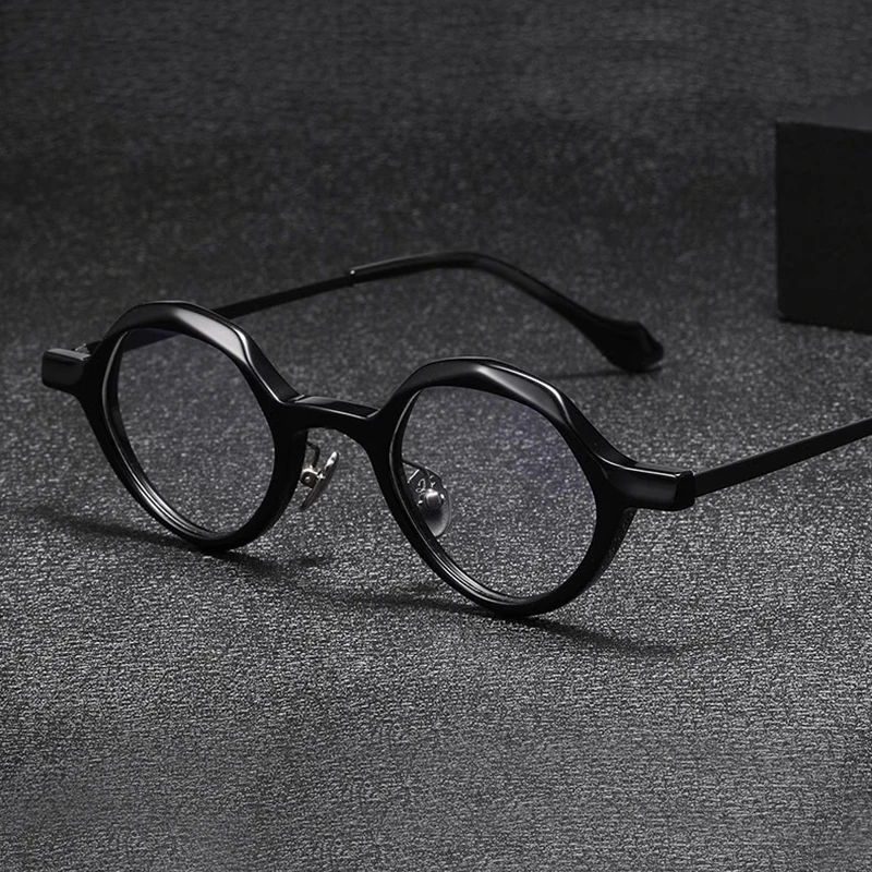 2025 New Retro Round Prescription Men's Eyewear Vintage Acetate Blue Light Blocking Eyeglasses Women Trendy Myopia Glasses Frame