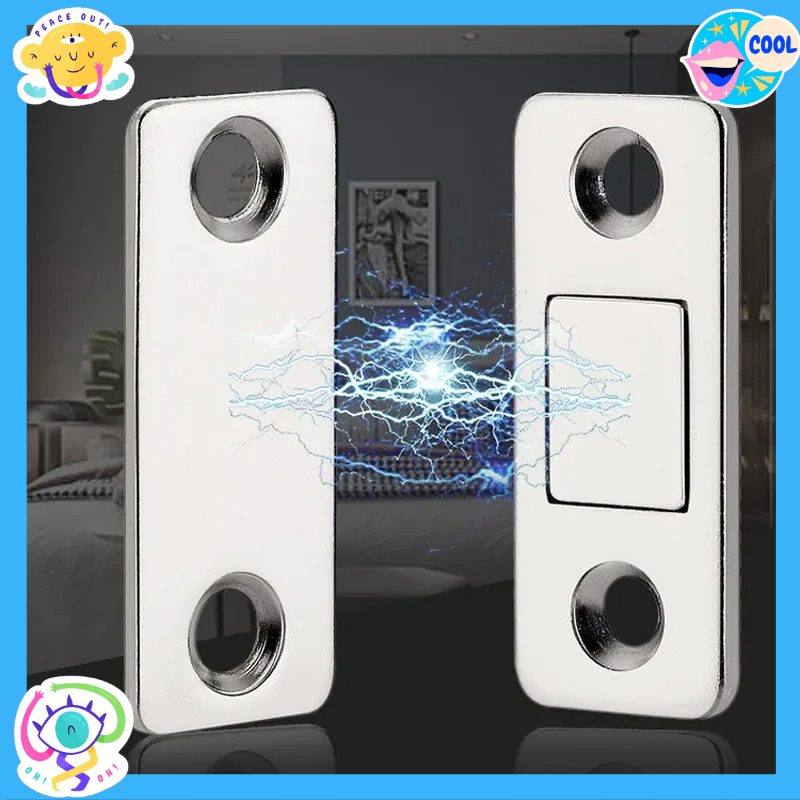  Magnetic Door Catch Latch -Invisible Strong Adhesion, Drill-Free Mount, Seamless Release- Ideal for Cabinets, Sliding Doors 