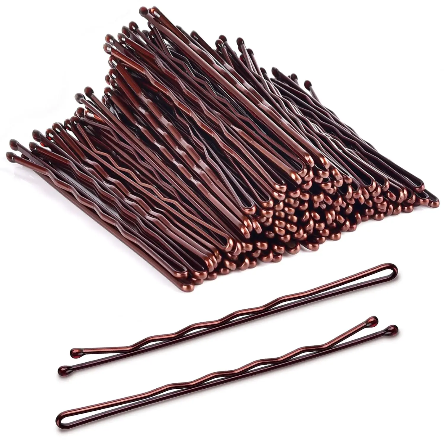 

Large Brown Bobby Pins 2.75" Jumbo Hair Clips for Thick Hair, Secure Hold, 120 Count with Storage Box
