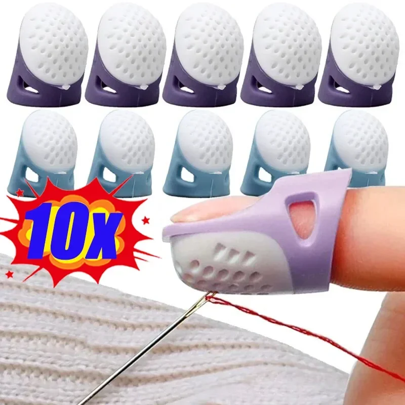 

Sewing Thimbles Silicone Sewing Finger Tips Anti-slip Finger Cover Hollowed Protector Sleeve DIY Hand Cross-stitch Sewing Tools