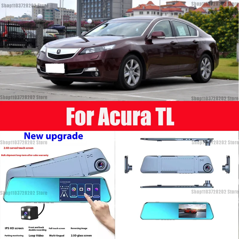 

For Acura TL TLX Carplay Android Auto GPS Dash Cam AUX FM Radio Dashcam Car Camera Stream RearView Mirror Drive Recorder