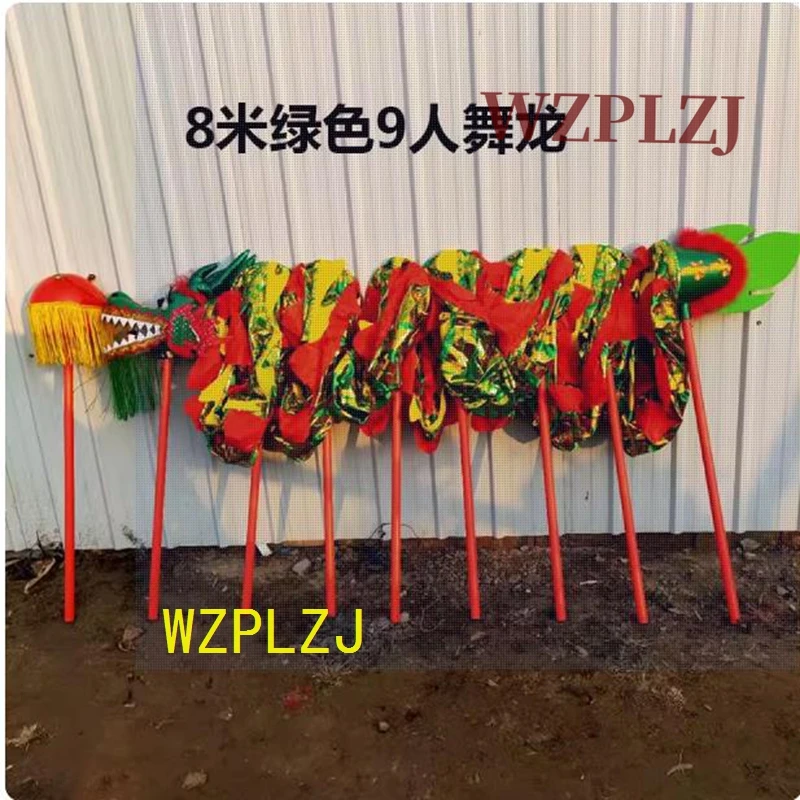 8 เมตรโกลเด้นคิดจีนเครื่องแต่งกายเต้นรำมังกร 8 ผู้เล่นเด็กเกมสร้างสรรค์กีฬาของเล่นอีเว้นท์พาร์คการแสดงเทศกาล