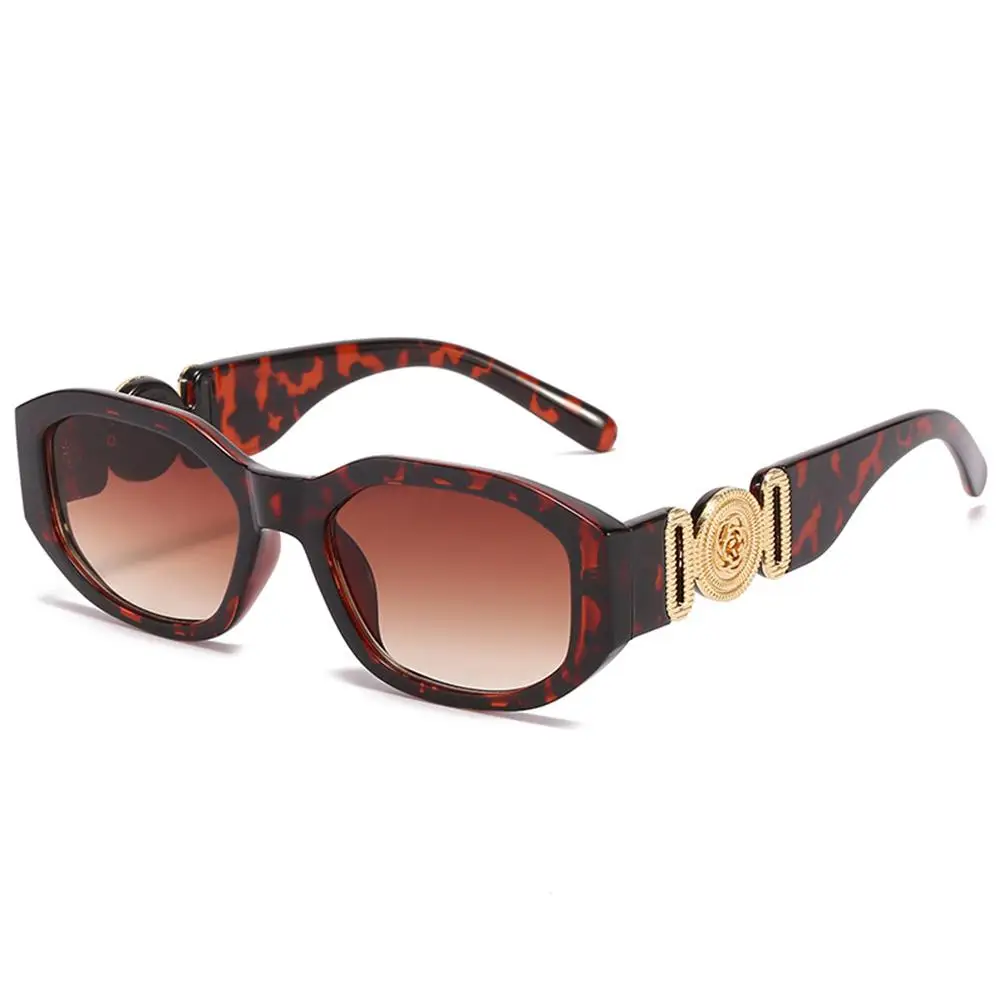

Summer Thick Frame Glasses UV Protection Irregular Sunglasses with Metal Rose Design Sun Glasses Vintage Shades