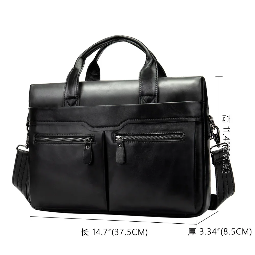 Men's Business Bag Leather One-shoulder Bag Portable Briefcase Men's Leather One-shoulder Messenger Bag Cross-body Laptop bags