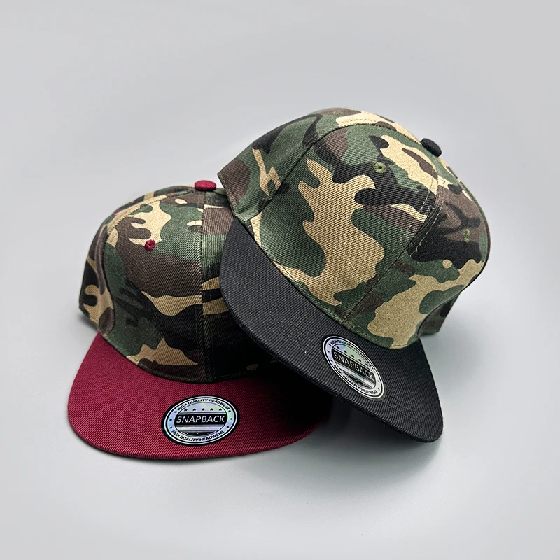 Hip Hop Color Block Camouflage Baseball Hats New Unisex Flat Eave Breathable ins Sunshade Street Versatile Personal Peaked Caps