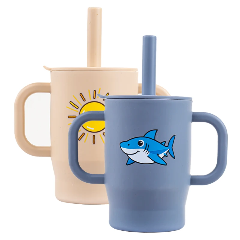 

Stanley Learning Drinking Cup (with Pattern) Food Grade Silicone Cup with Straw Lid Large Diameter