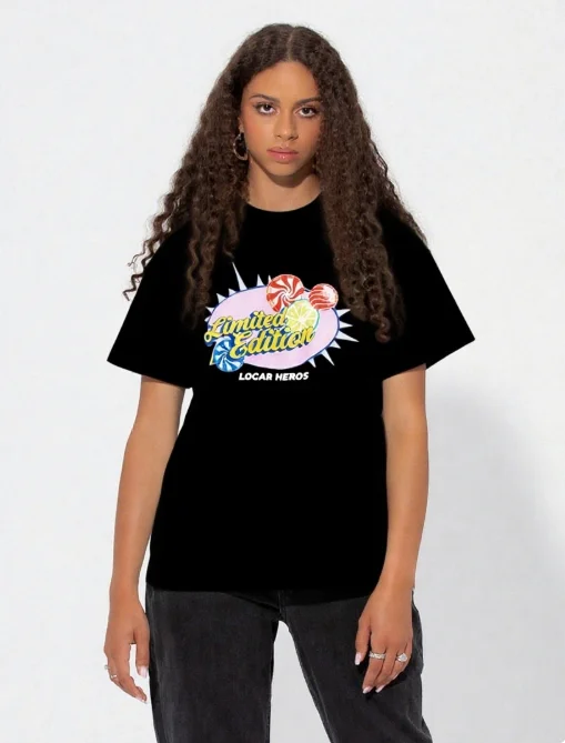 

T-SHIRT LIMITED EDITION CANDY Cotton High-end Short-sleeved Summer New Print Loose and Versatile Fashionable Luxury Brand