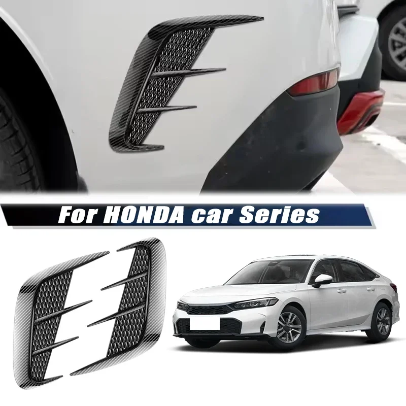 Carbon Fiber Car Fender Trim Car Sticker Shark Gills Simulation Side Intake Body Sticker Accessories For Honda Car Series