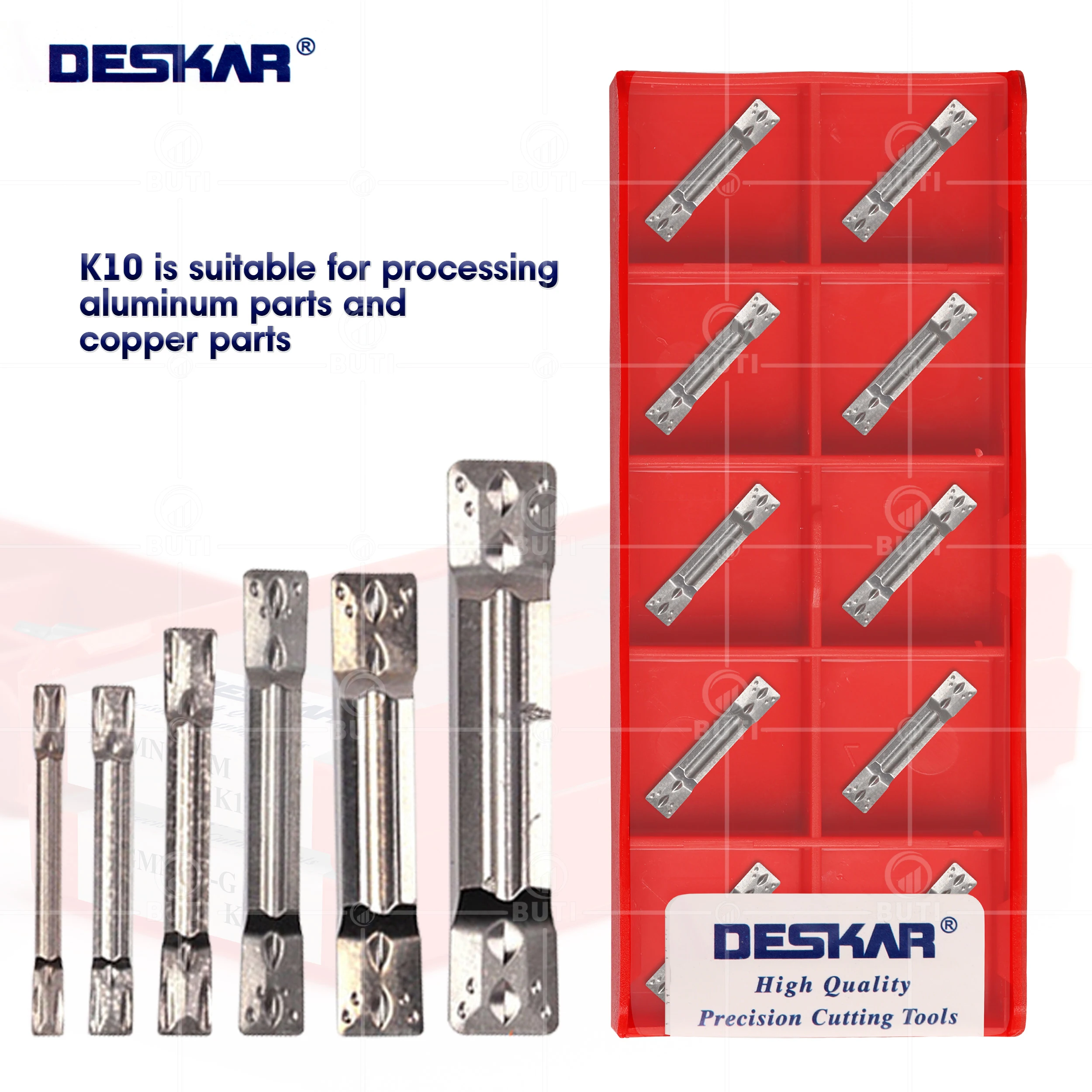 Deskar 100 Original Mgmn150 200 250-g 300 400-m 500-m K10 Cnc Grooving Turning Tool Carbide Insere Cortador de Corte para Alumínio