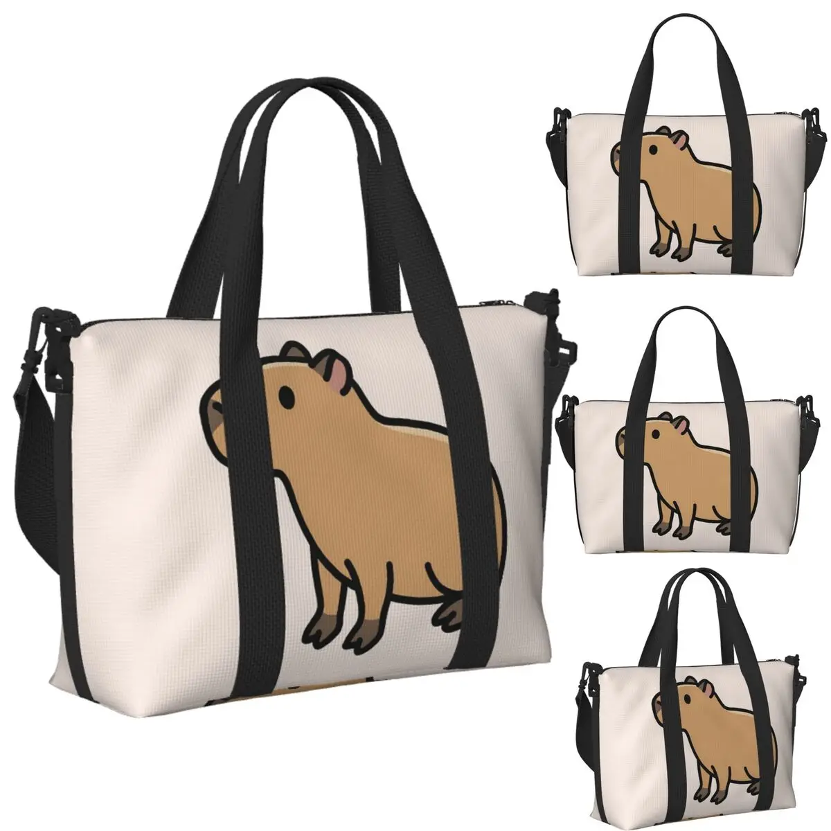 

Custom Capybara Beach Travel Bag Large Capacity Tote Bags for Gym Sport Women Shopping Duffle Shoulder Bag