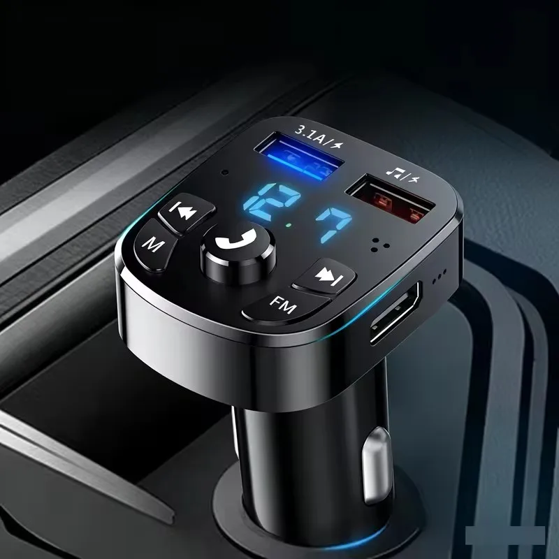 1/2/3/4/5/6Pcs Car Charger FM Transmitter Bluetooth Audio Dual USB Car MP3 Player Autoradio Handsfree Charger 3.1A Fast Charger