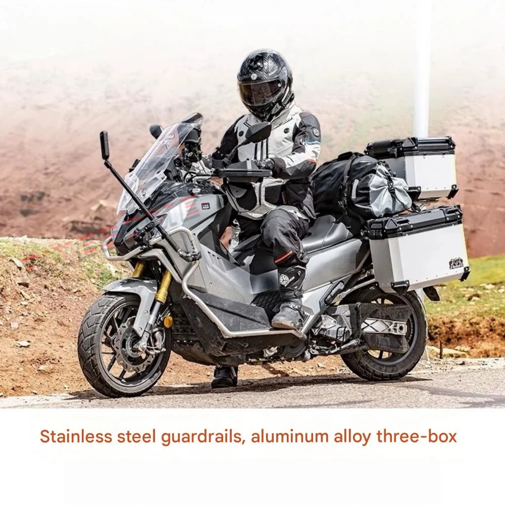 For SYM Adxtg 400 Large Tail Box And Bumper Fit ADXTG 400 Black And Silver