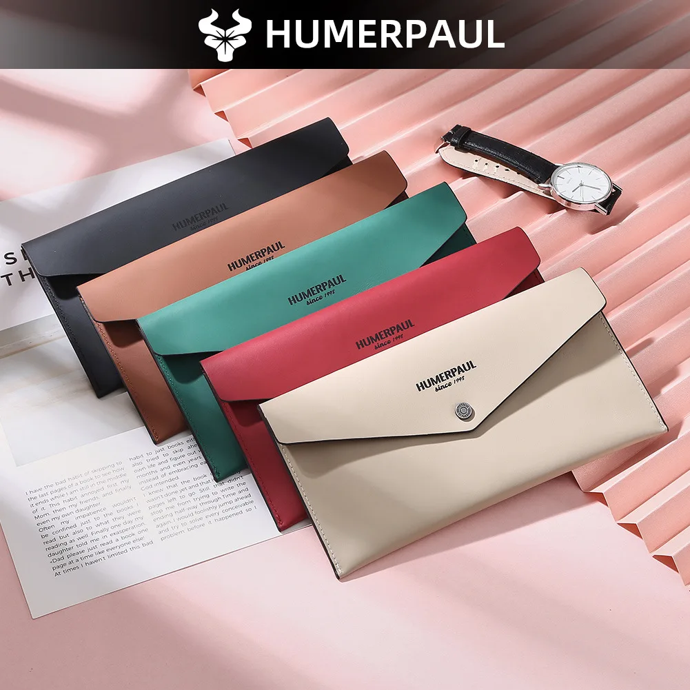 جواز سفر من الجلد الطبيعي بلون خالص، أوراق نقدية كبيرة الحجم، محفظة، مغلف، حامل بطاقة عمل، قابض #1