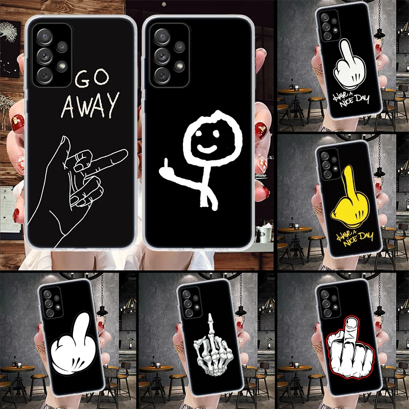 Middle Finger Phone Case For Samsung Galaxy A71 A51 A41 A31 A21S A11 A70 A50 A40 A30 A20E A10S A20S A6 A7 A8 A9 + Soft Cover