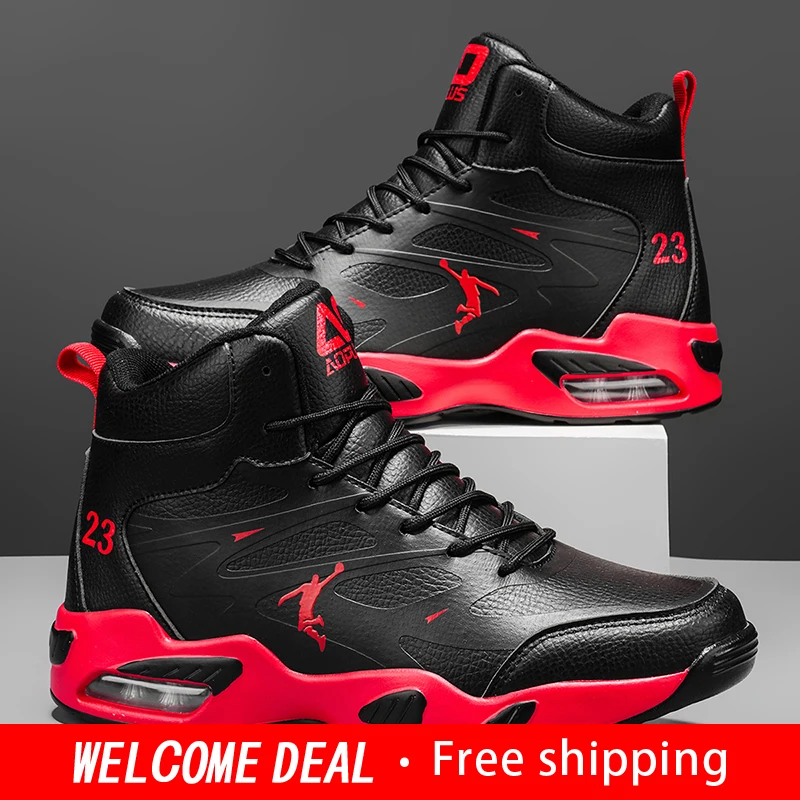 

Модные высокие баскетбольные кроссовки для мужчин и женщин, удобные кожаные кроссовки для тренировок на открытом воздухе, бесплатная доставка