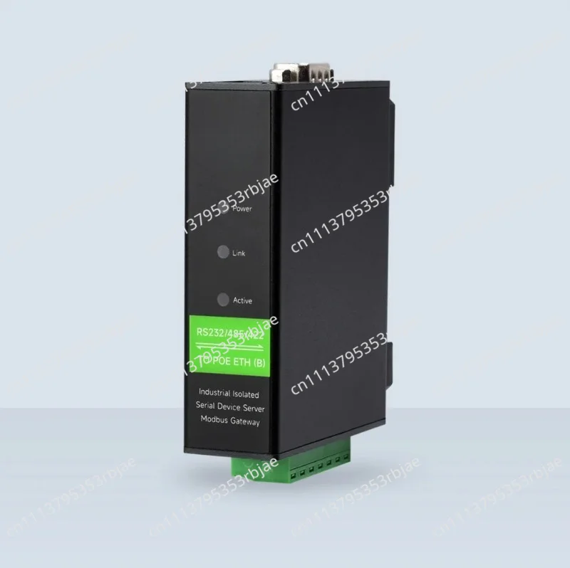 Rail Mount Serial Server Modbus gateway RS232 RS485 RS422 to RJ45 Ethernet Module TCP/IP to serial, POE Optional