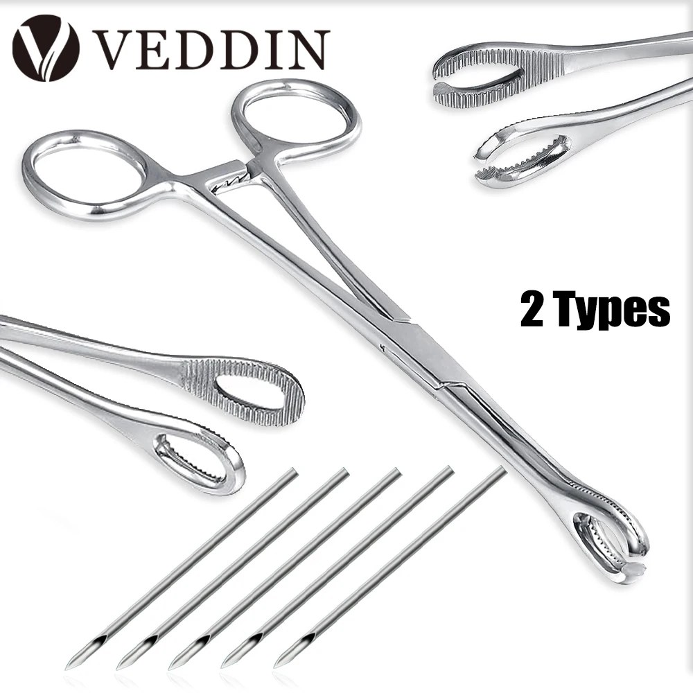 

Body Piercing Needle Pipe Clamp Open Close Round Plier Stainless Steel Piercing Forceps Tweezers Lip Belly Septum Piercing Tools