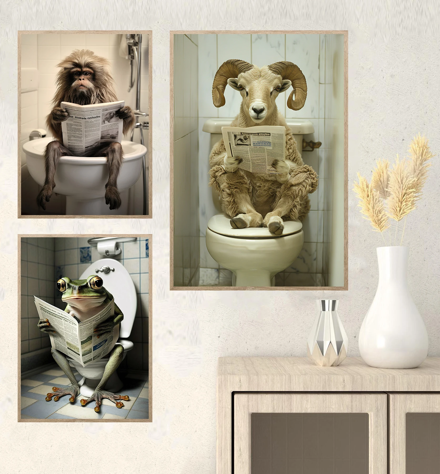 Divertido póster de Boxer, Chihuahua, Chocolate Labrador para baño, arte de pared, cuadros en lienzo, decoración para el hogar