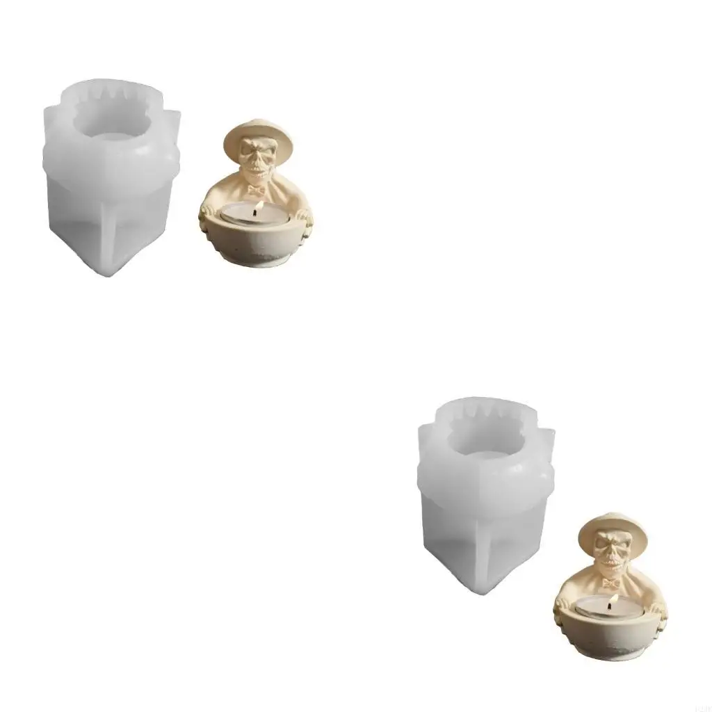 

Практичный подсвечник с черепом, силиконовая форма, украшение на Хэллоуин, ремесленный проект