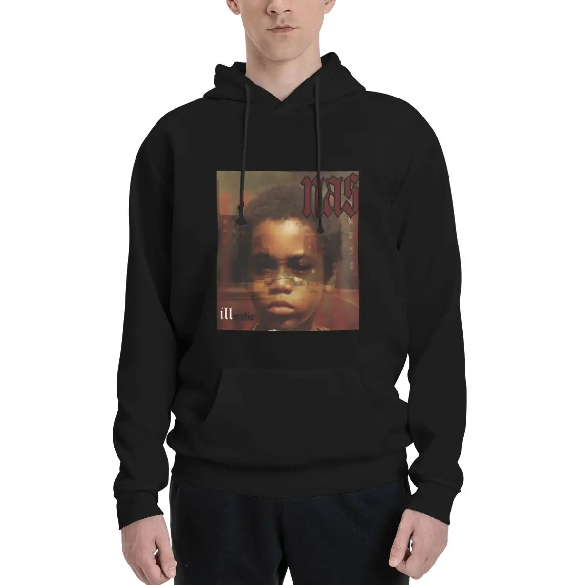 

Nas Illmatic Album Cover Art Polyester Hoodie Men's Sweatershirt Warm Dif Colors Sizes