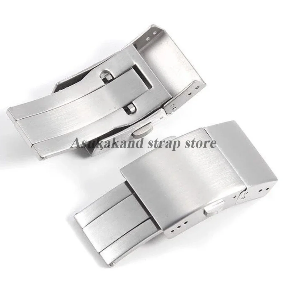 الفولاذ المقاوم للصدأ للطي مشبك 19 مللي متر ل ل لونجين ل HYDROCONQUEST حزام ساعة سيليكون زر مزدوج ساعة الملحقات #4