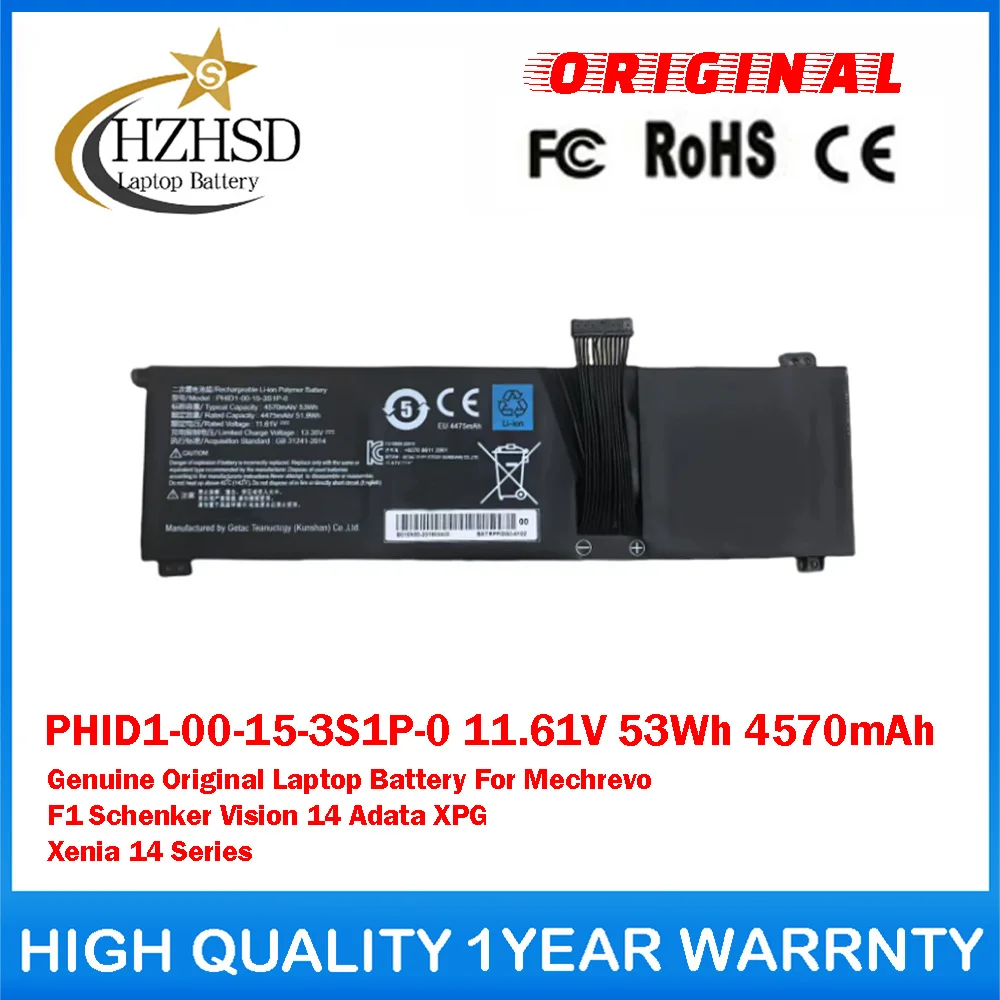 

PHID1-00-15-3S1P-0 11.61V 53Wh 4570mAh Genuine Original Laptop Battery For Mechrevo F1 Schenker Vision 14 Adata XPG Xenia 14