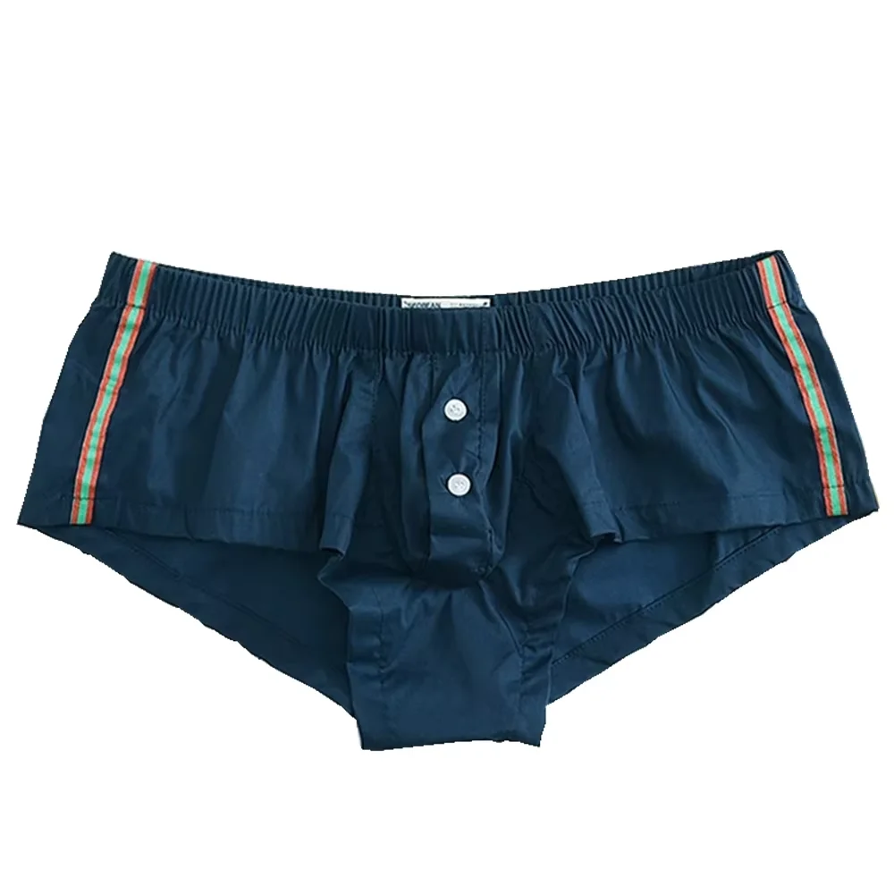 Calzoncillos Boxer Casuales para Hombre, Sexy, de Cintura Baja, con Bolsa Convexa en U, de Seda Helada de Secado Rápido, Pantalones Aro, Ropa de Casa, Ropa Interior, Bañadores Deportivos