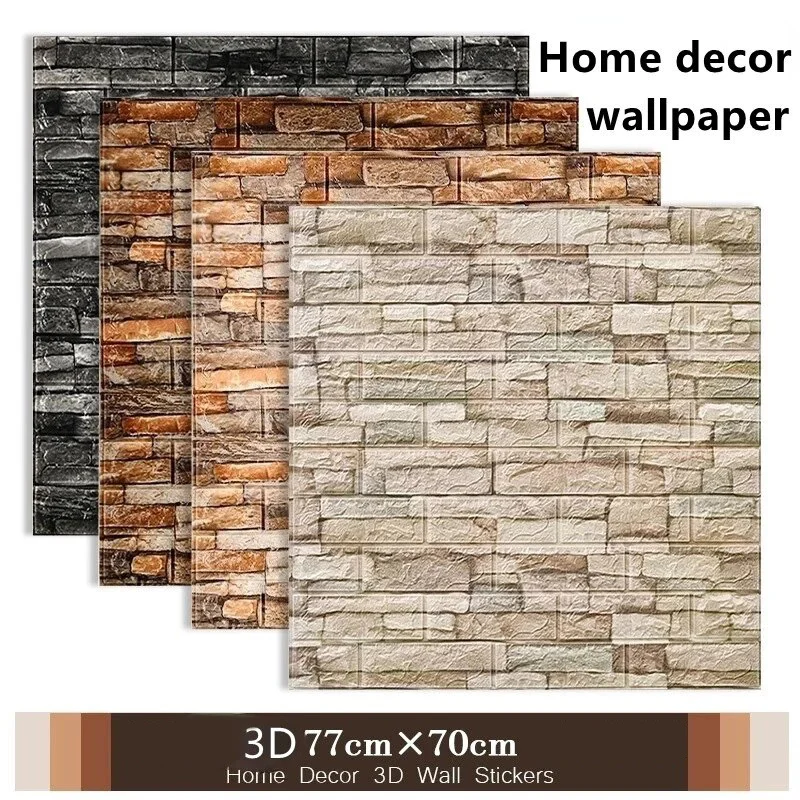 

Peel and Stick Wallpaper 77cmx70cm Pvc Brick Pattern Decoration for Bedroom Living Room 3d Paper Wall Adhesive Panels