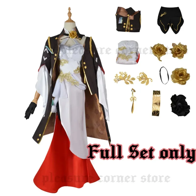 CosplayXS-3XL ใน 1IUB798J สต็อกเกม Honkai Star Rail Himeko คอสเพลย์เครื่องแต่งกายชุดสูทพร้อมอุปกรณ์เสริม Himeko วิกผมคอสเพลย์ C