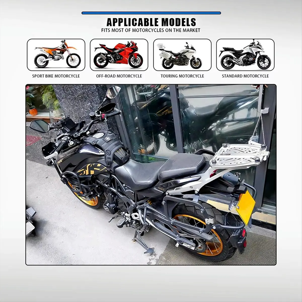 #08H (Black)Motorcycle Fuel Tank Bag Base Vest Portable Molle Accessories,Automotive Parts & Accessories
