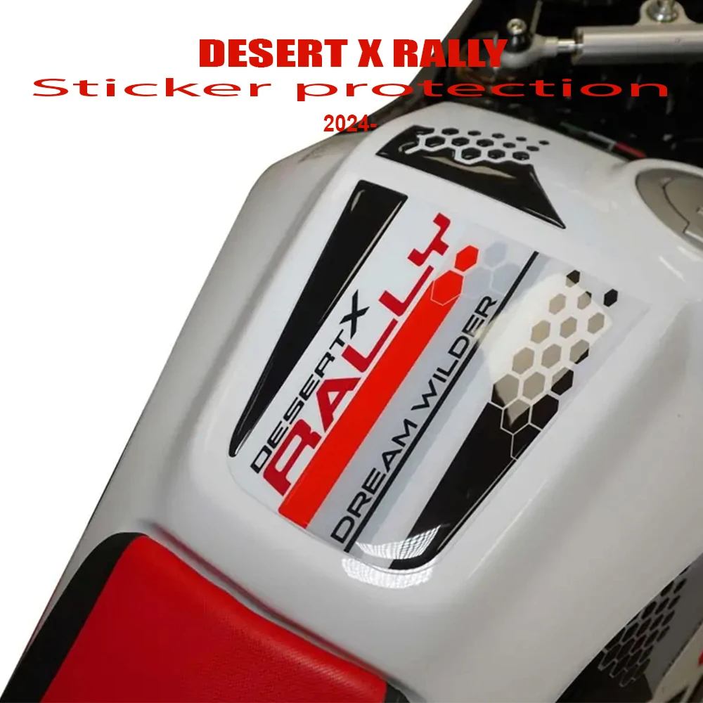 Für DESERT X RALLY 2024 DesertX Rally Motorrad 3D Epoxidharz Aufkleber Schutz Kit Tank Pad Knieschoner Aufkleber