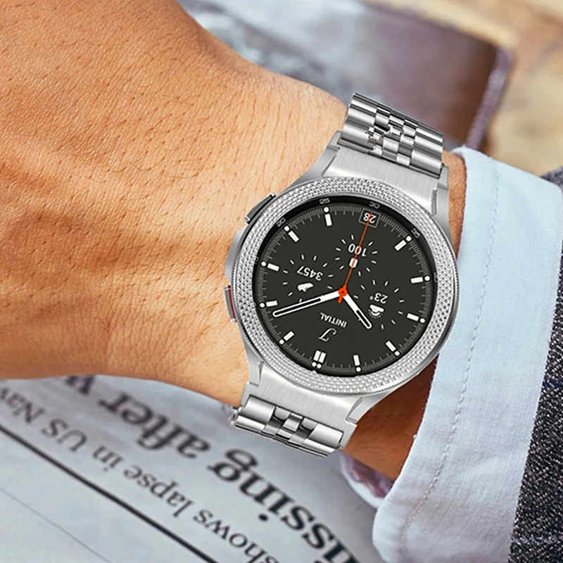 Strap Bezel Ring for Galaxy Watch 4 6 Classic 42mm 46mm 43mm 47m No Gaps Metal Bracelet Galaxy Watch 4 5 6 44mm 40mm Band Case