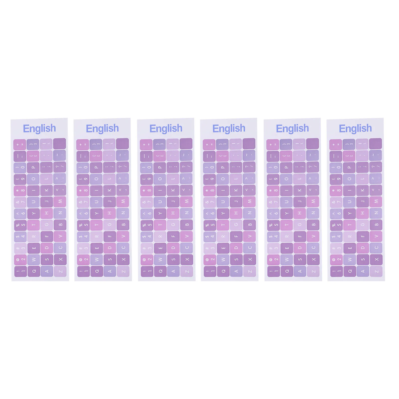 

6pcs Laptop Desktop Computer PVC English Raised Self-Adhesive Replacement Fit for Wired Wireless Keyboards Easy Apply Remove