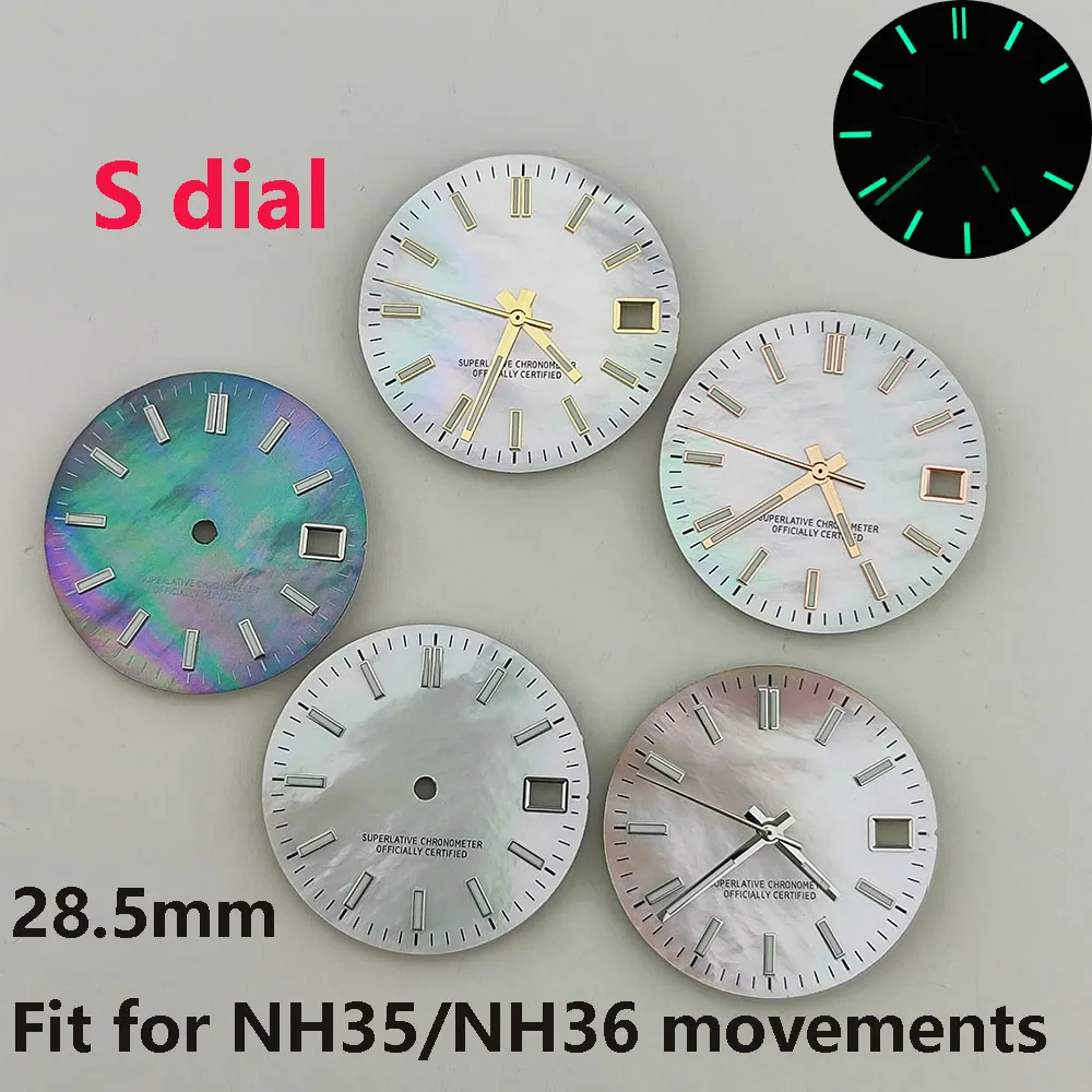 new pattern 28.5mm NH35/NH36 watch dial S dial suitable for NH35/NH36 movements watch accessories repair tool