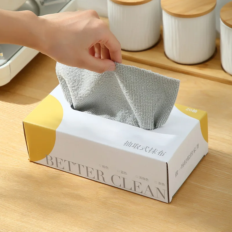 

10/15/20pcs Disposable Rags Home Kitchen Cloths Dry And Wet Dual-use Microfiber Towels Dish Cloth Extraction Type Lazy Rags