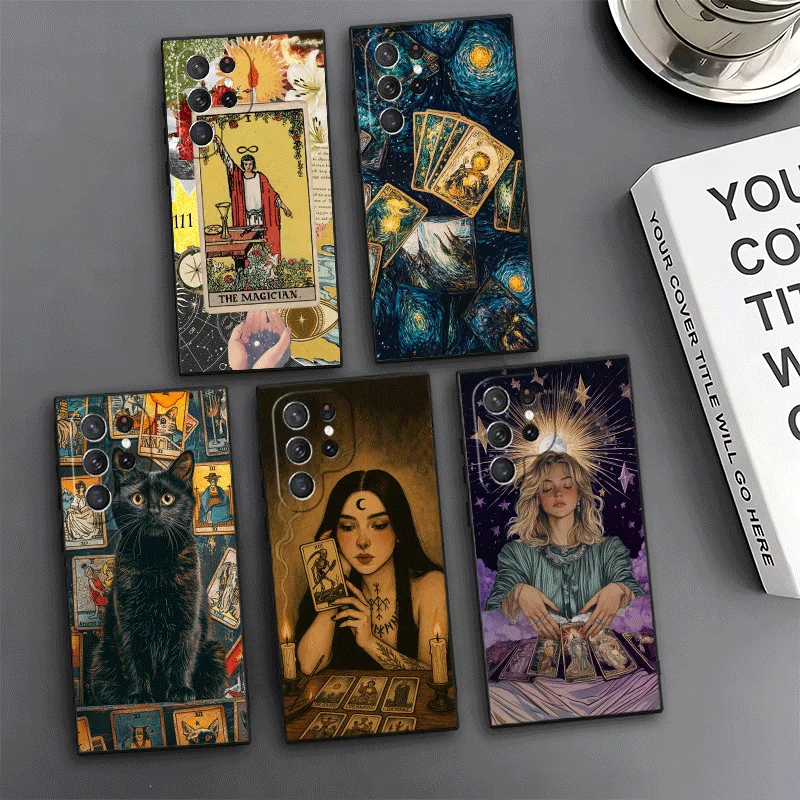 Witch Tarot Card Phone Case For Samsung Galaxy S24 S25 S26 Ultra S23 Plus S22 S21 FE S20 + Edge Pattern Customized Cover