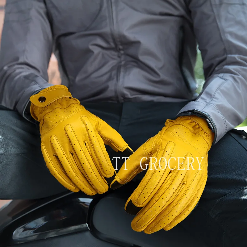 Sheepskin Touchscreen Work Garden Gloves  Anti-Slip,Wear-Resistant Protective Gloves for Outdoor Work Motorcycle Cycling Racing