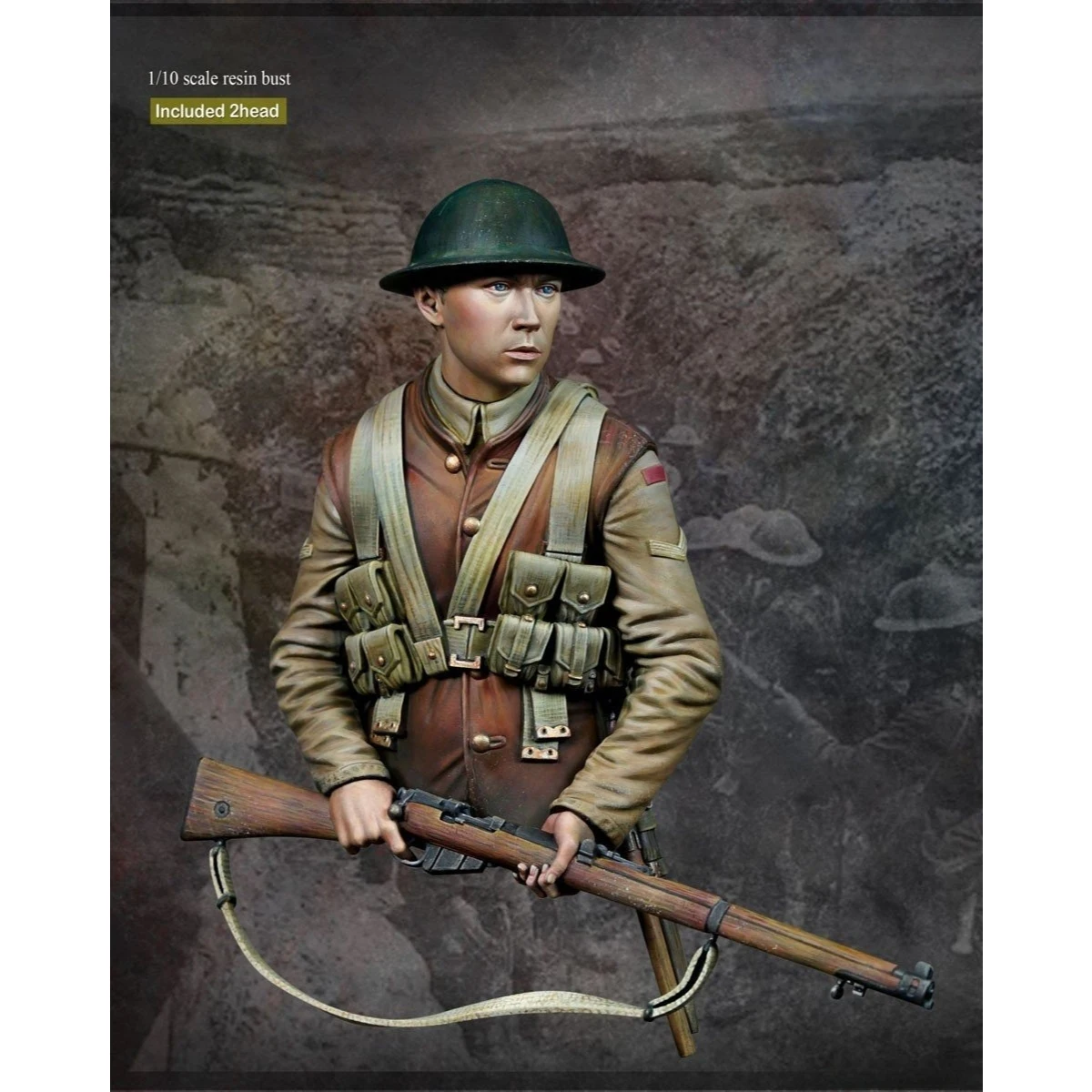 1/10 เรซิ่น Unpainted Model Kit, ธีมทหาร, หน้าอก WW1 กองทัพอังกฤษประกอบและ Unpainted GK, 1529X