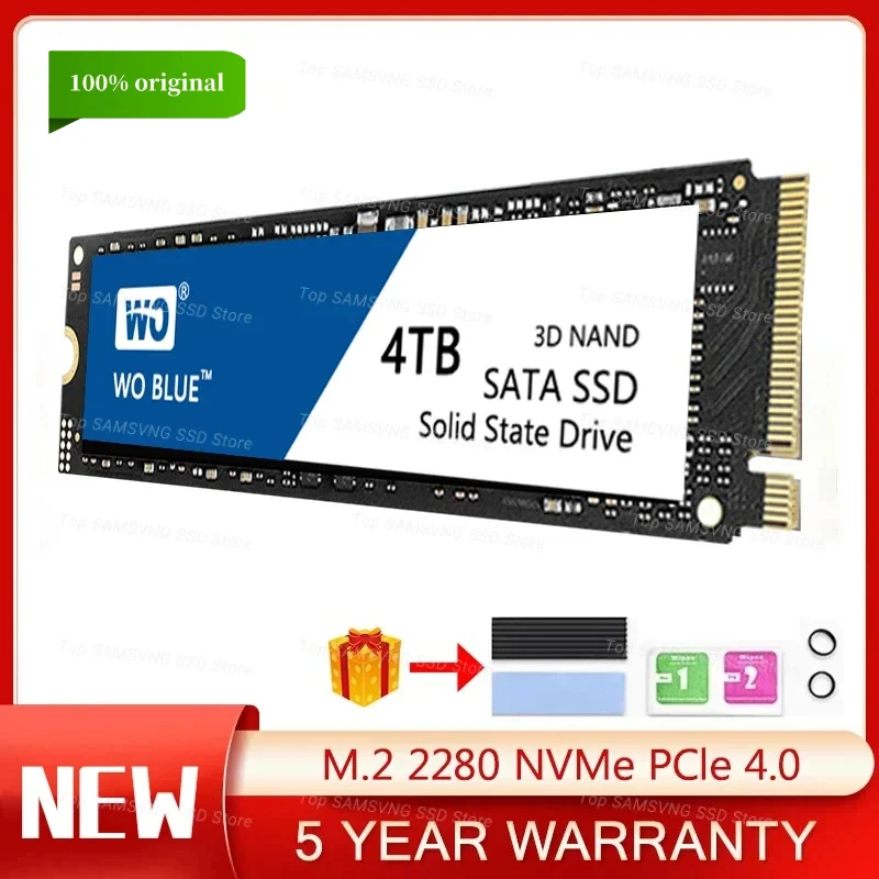 

2024 Brand WO Original NVMe SSD 500G 1TB 2TB 4TB Gen4 PCIe M.2 2280 3D NAND Internal Gaming Solid State Drive For PC PS4/PS5