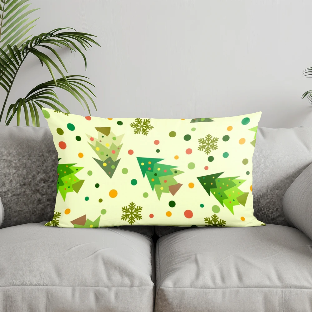 ديكور المنزل الثلج الأخضر عيد الميلاد وسادة غطاء مناسبة ل أريكة غرفة نوم سيارة وسادة غطاء وسادة مستطيلة الظهر وسادة