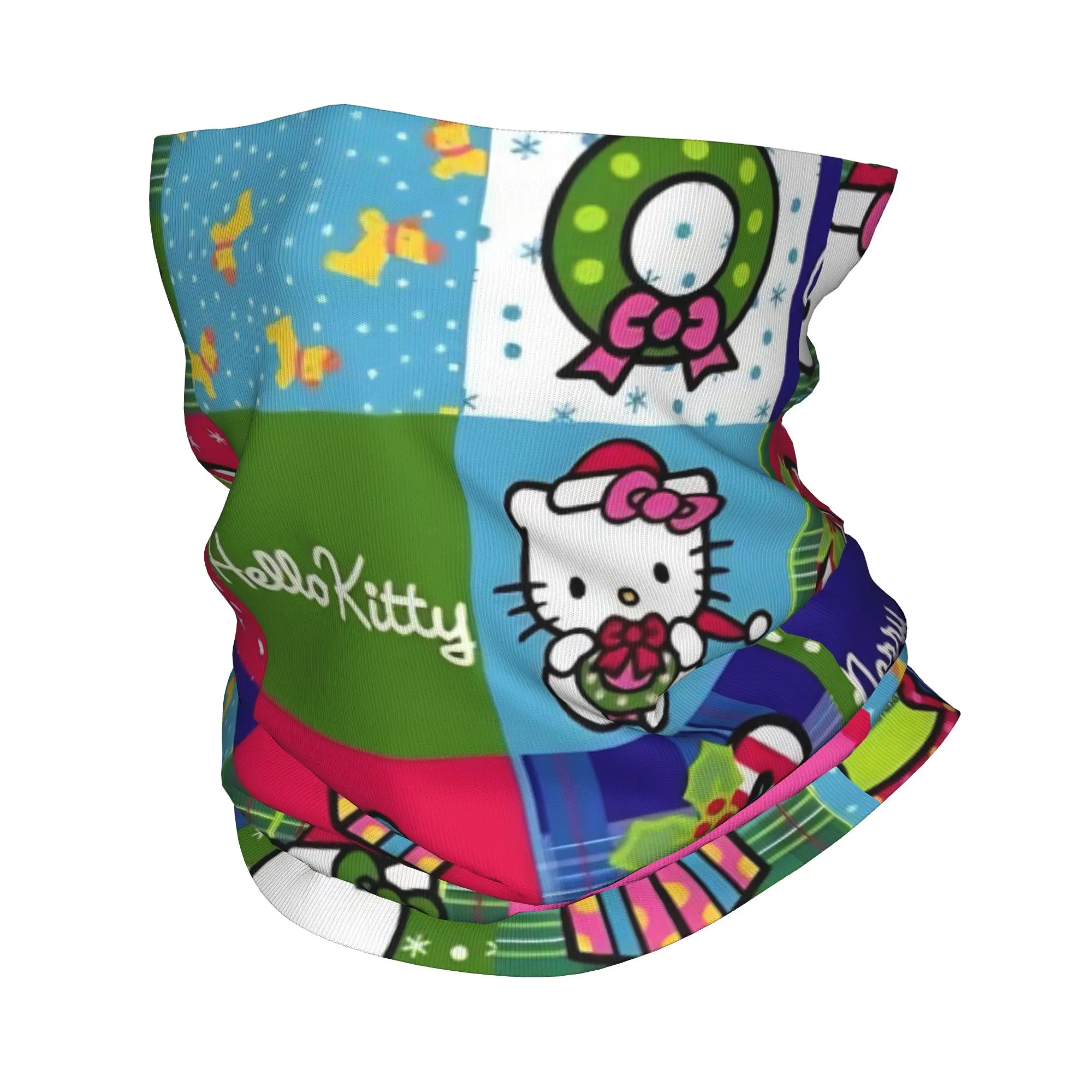 مرحبا كيتي الكرتون منقوشة باندانا الرقبة الجراب المطبوعة أقنعة قناع وشاح الدراجات الرياضة في الهواء الطلق الرجال النساء الكبار تنفس #1