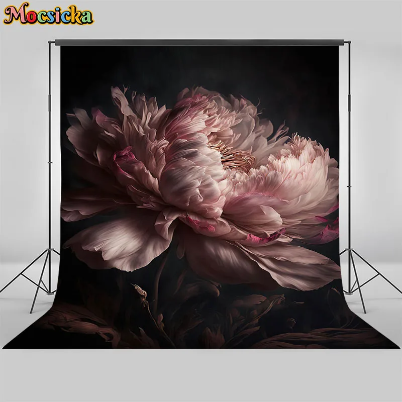 

Mocsicka Newborn Kids Birthday Photography Backdrop Spring Flowers Photo Booth Background Photocall Abstract Texture Banner