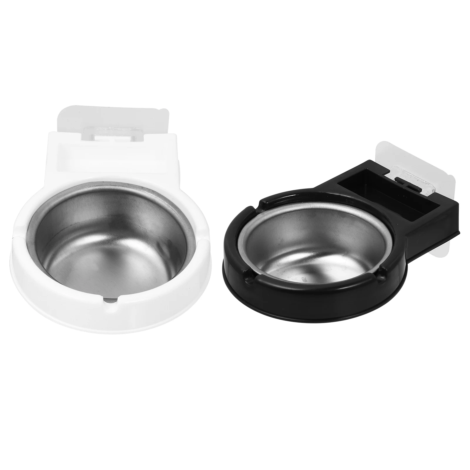 

2pcs Wall Mounted Ashtray Waterproof Strong Suction Stainless Steel Liner No Drilling Easy Install Reusable Smoke Trays For