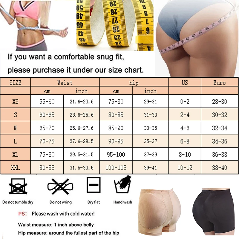 GUUDIA Padded Hip Enhancer Panties Women Body Shaper Underwear Hip Pads Smooth Out Shapewear Boyshorts Shapers Seamless Bum