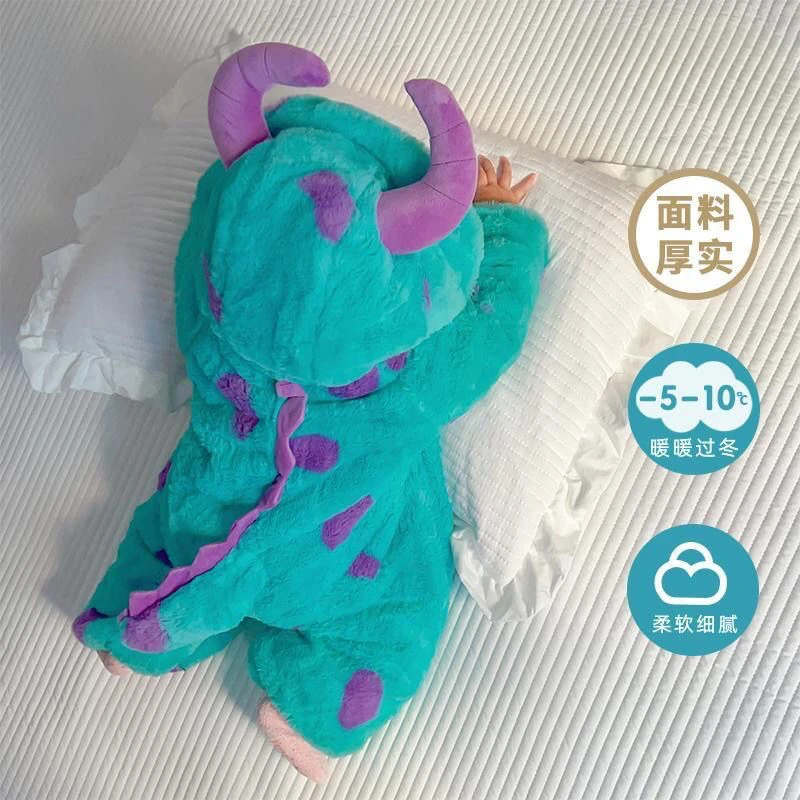 

Baby One Piece Winter Thickened Cotton Coat Baby Monster Cute and Cute Outgoing Hugging Clothes