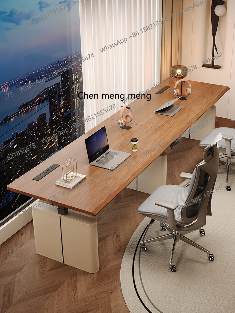Double Computer Desk Two Person Electric Lifting Extended Desk Customized Workbench Home Office Desk