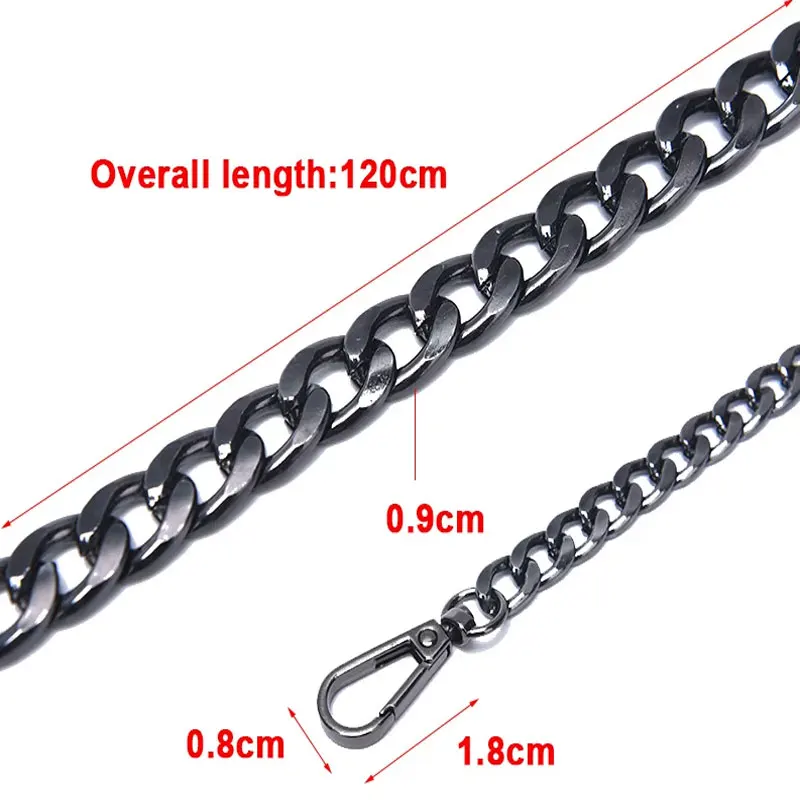 120cm Metal Aluminum Bag Chain Replacement Parts Accessories for Hand-Woven Shoulder Handbag DIY Handmade Detachable Straps