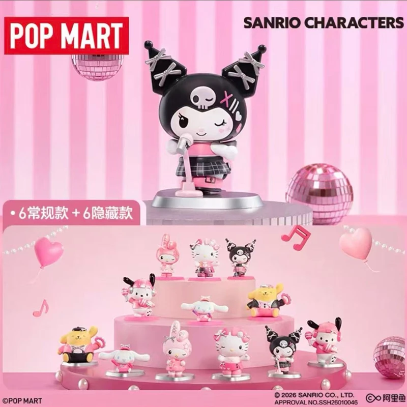 

Genuine POPMART Pink Party Series Blind Box Kuromi Cinnamoroll Anime Figure Pompompurin Mystery Box Pochacco Model Ornament Gift