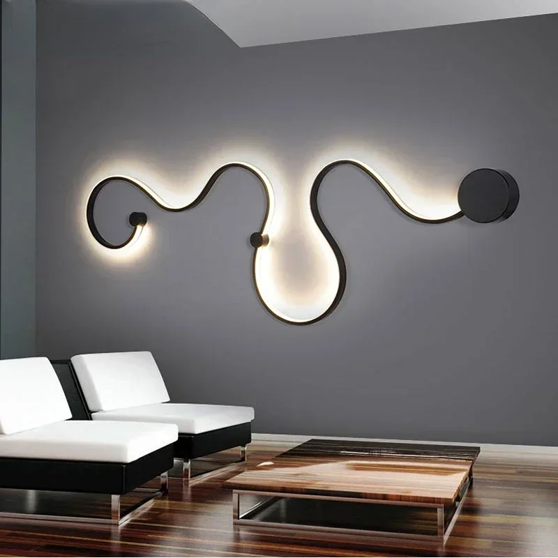 

Post Modern Wall Lamps Acrylic Bedroom Study Living Balcony Room Home Decor White Black Iron Body Sconce Led Lights Fixtures